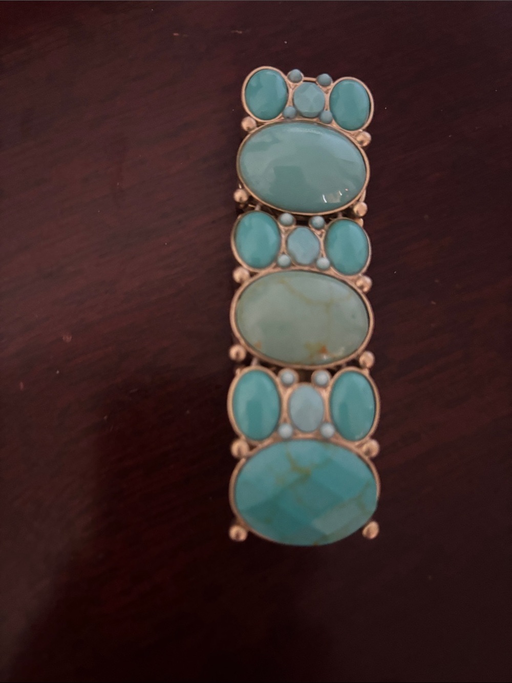Lee Charley LC Navajo Sterling Silver Arizona Turquoise Cluster Bracelet 100g